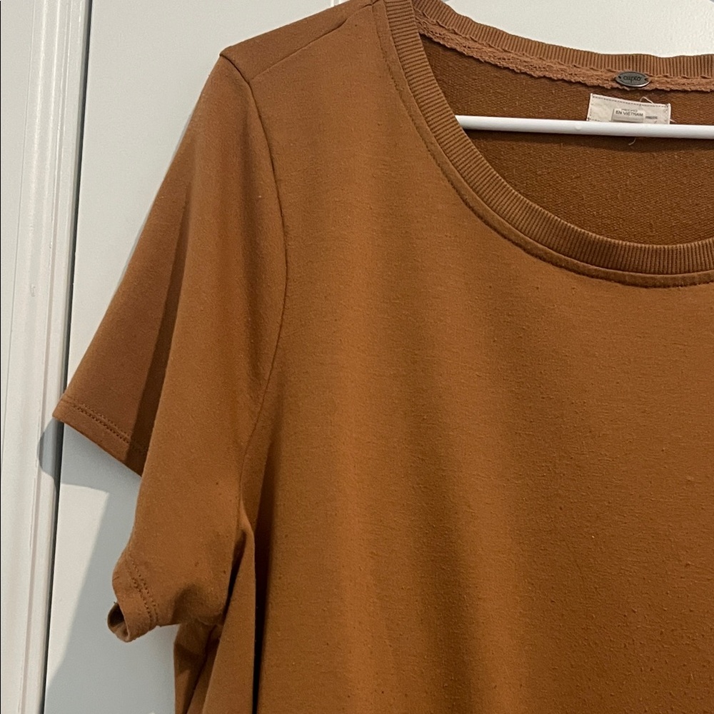 Cupio Tan Short Sleeve Top with Ruffle Detail - Picture 5 of 5